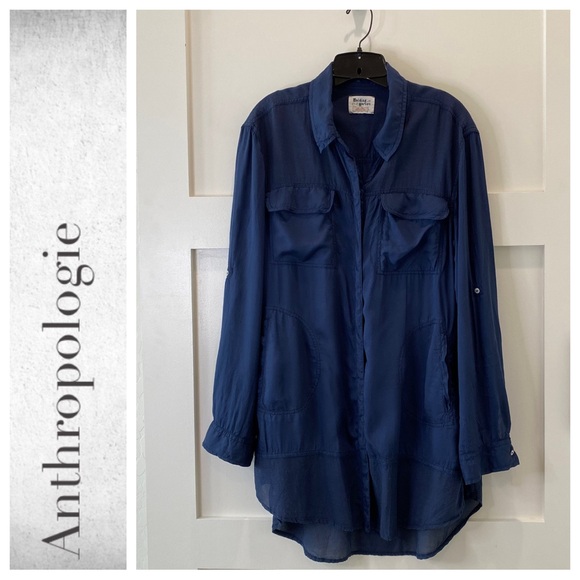 Anthropologie Sunwashed Button Up Tunic by Holding Horses - Picture 1 of 4